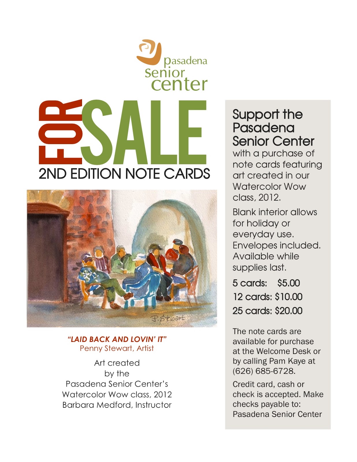 Penny Stewart aka Pasadena Senior Center Notecards, my