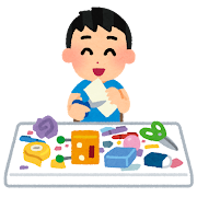 工作をする子供のイラスト(男の子)