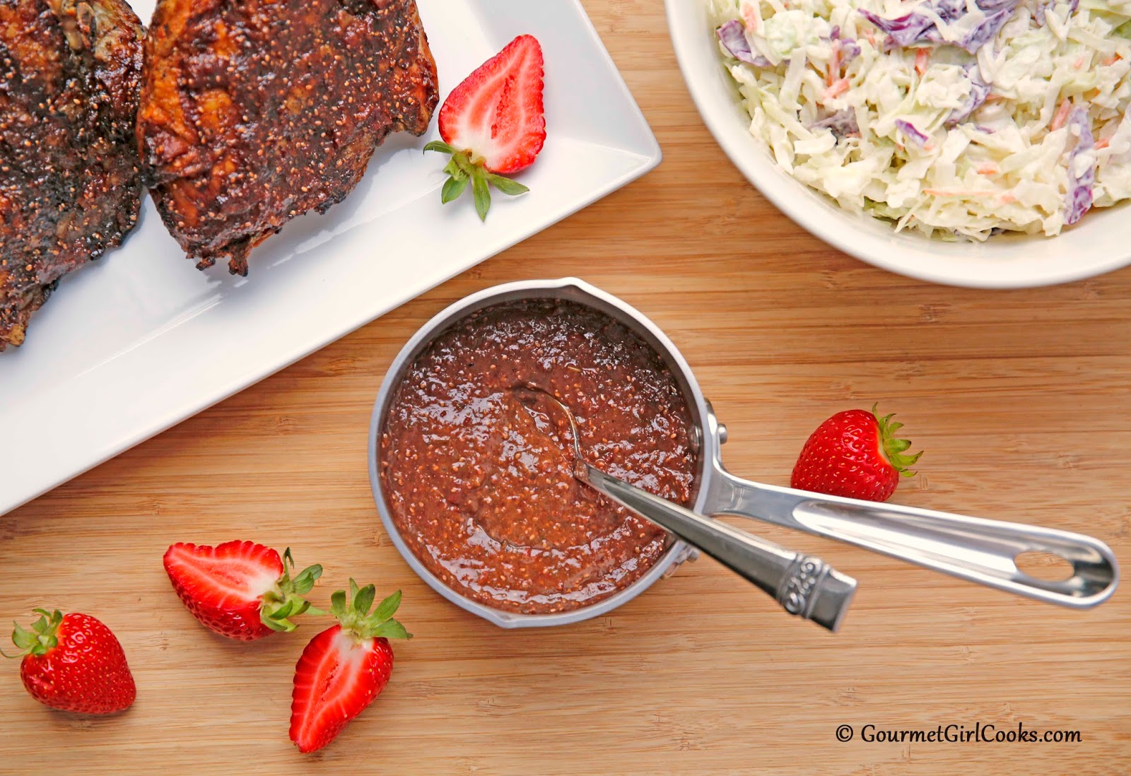 Gourmet Girl Cooks Strawberry Balsamic Chipotle Bacon Barbecue Sauce