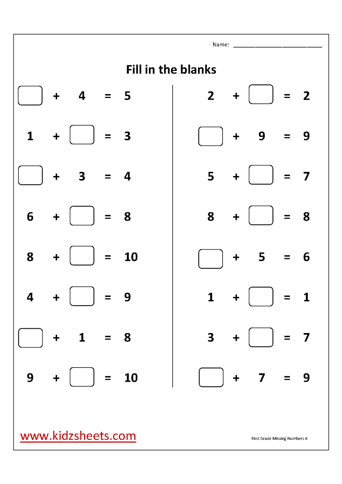 missing number worksheet: NEW 450 MISSING NUMBER WORKSHEET 1ST GRADE