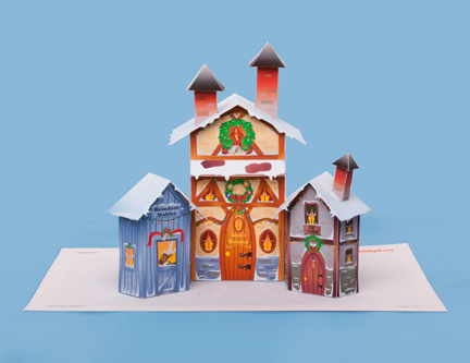 Vila de Natal 3D com Personagens para Imprimir e Montar!