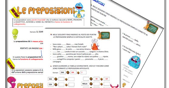 Preposizioni Semplici E Articolate Scuola Primaria Giochiecolori.it - Maestro Fabio : LE PREPOSIZIONI SEMPLICI ED