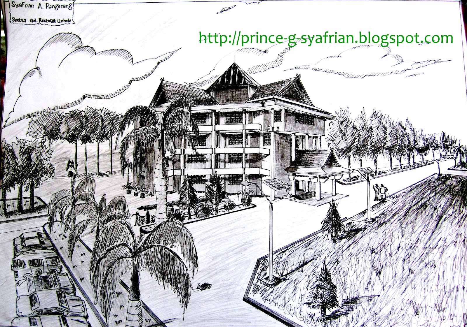 Prince G Syafrian Membuat Sketsa Bangunan