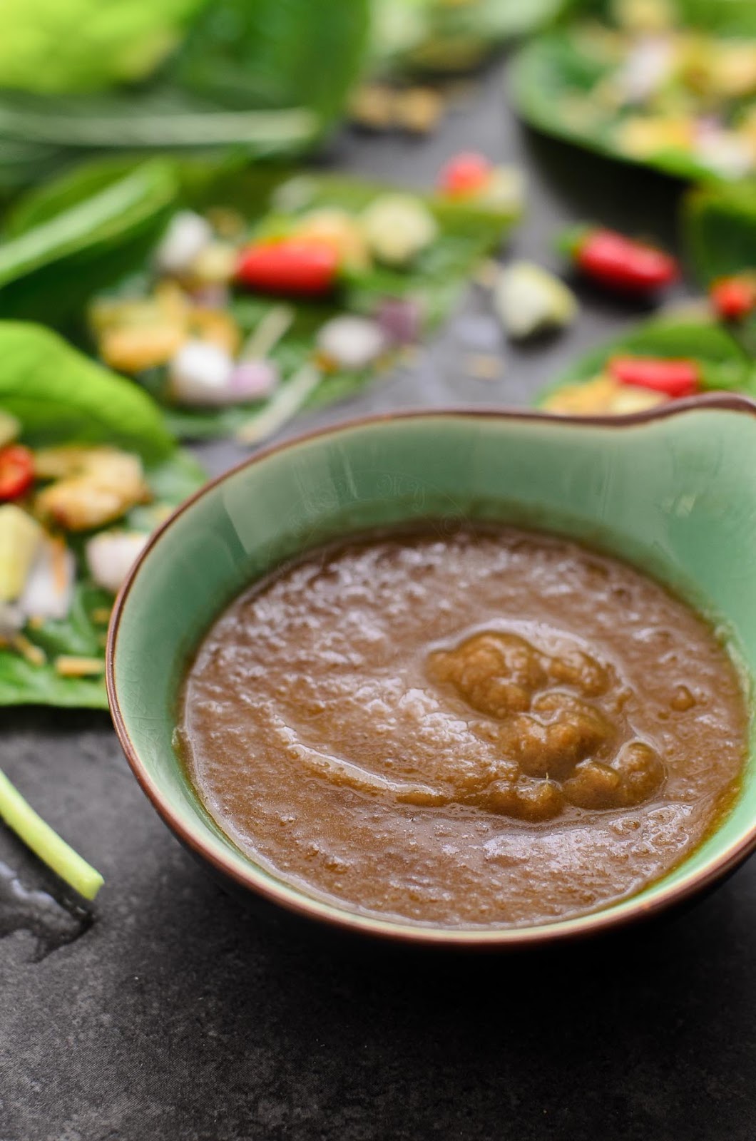 Miang Kham sauce is sweet with a tinge of spice.