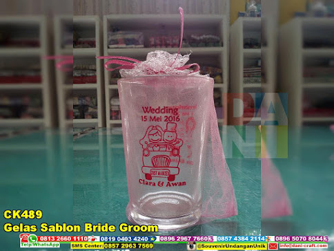gelas sablon bride groom unik