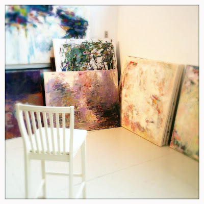 New paintings in the studio, March, by Karri Allrich #abstract #art