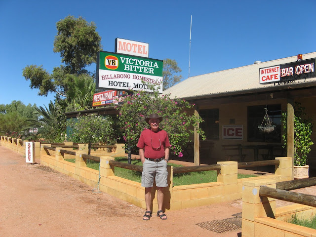 When Winter Gets Nasty. Hubby outside of a roadhouse in Western Australia, 2008. man in Ozzie hat, standing outside of a roadhouse in Australia