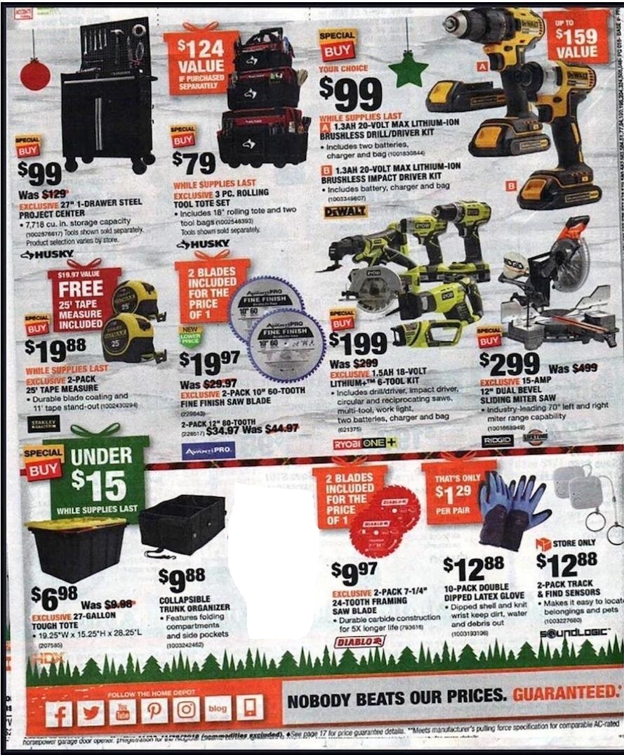 Home Depot Black Friday tools 2018 ad