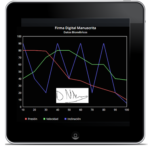 Simulación datos biométricos de firma Simulación datos biométricos de firma