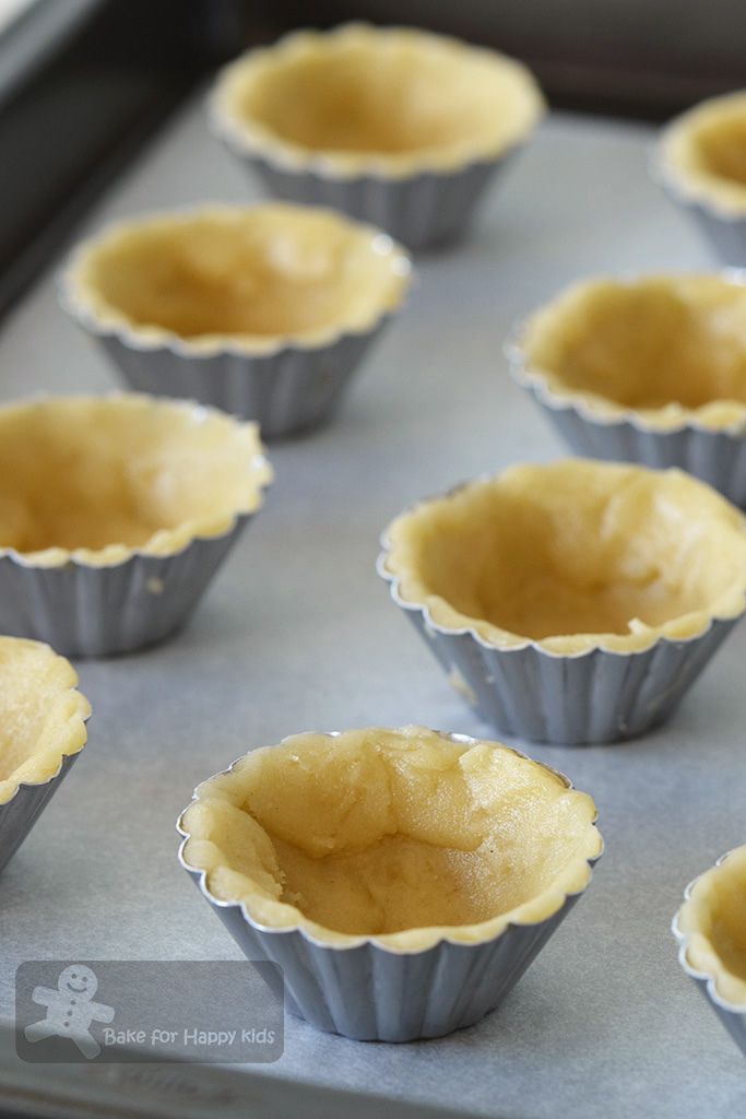 Tart egg custard fail proof another recipe crust biscuit dough portions divide onto press them into Bake for Happy Kids: Another Fail Proof Custard Egg Tart Recipe with
