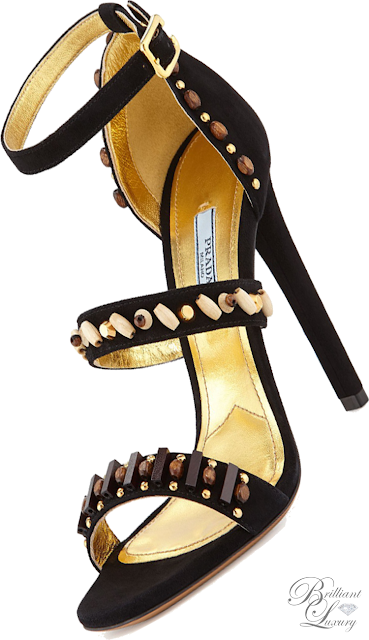 Brilliant Luxury ♦ Prada Embroidered Triple-Strap Sandal Brilliant Luxury ♦ Prada Embroidered Triple-Strap Sandal