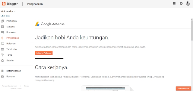 Cara Mendaftar Google AdSense dengan Blogger Cara Mendaftar Google AdSense dengan Blogger