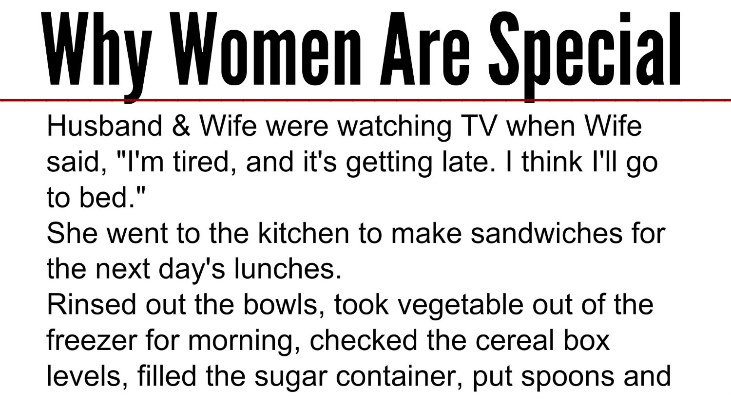 Why Women Are Special Read this plete