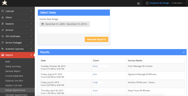 Bodywork Buddy Blog : *NEW FEATURES* Canceled and Missed Appointments ...