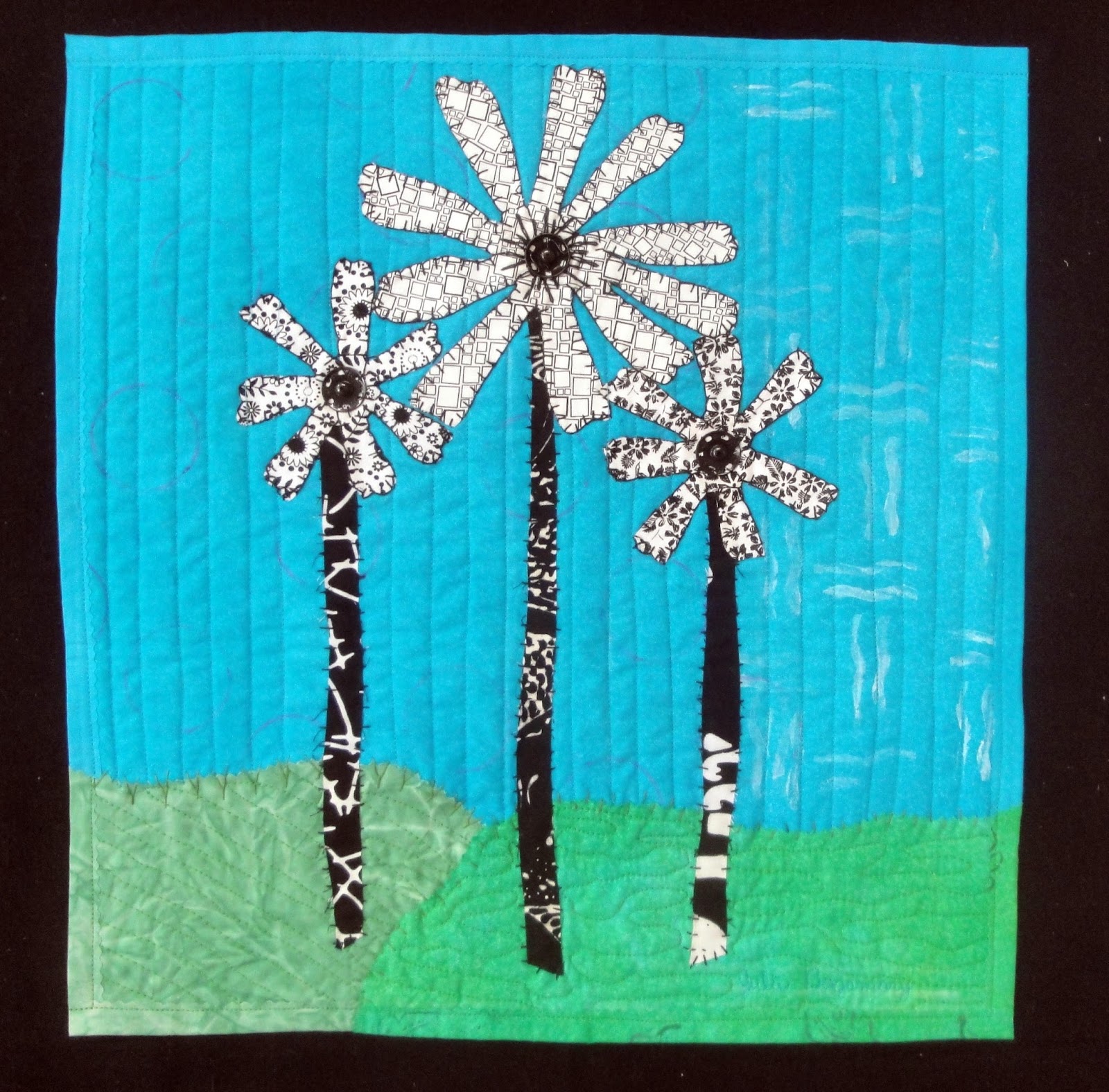 Julie Bagamary Art It's Not All Black And White Art Quilt