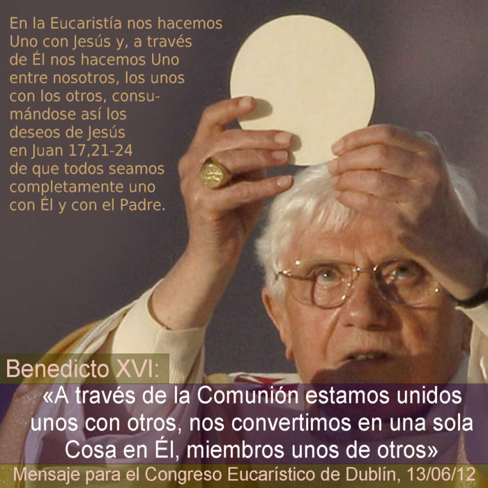 DAVID EUCARISTÍA Benedicto XVI la Comunión también es Comunión entre