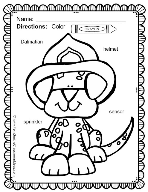 Fern Smith's Classroom Ideas Color For Fun - Fire Safety - Differentiated Seasonal Vocabulary at Teacherspayteachers.