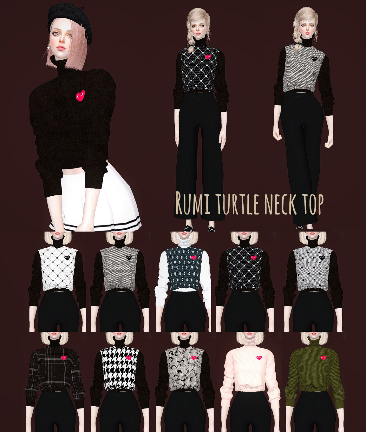 Sims 4 Ccs The Best Turtlenecks By Meeyou