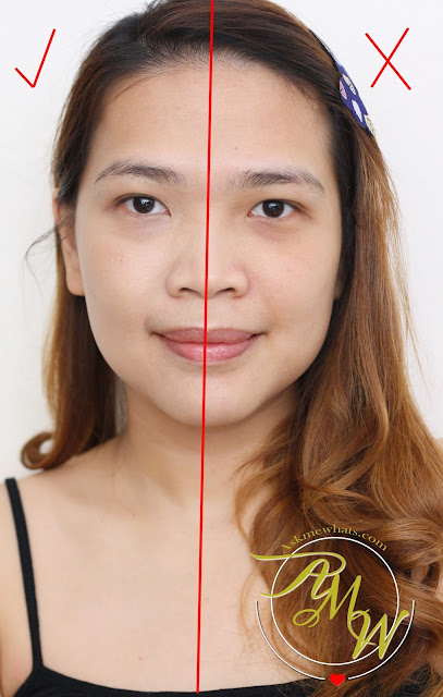 half face photo using Kate Tokyo Mineral Mask BB Cream