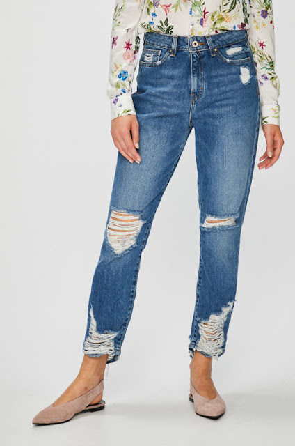 Only - Jeansi Faye cu rupturi cu talie inalta Only - Jeansi Faye cu rupturi cu talie inalta