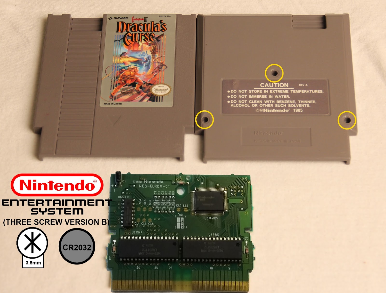 Guide to All Game Cartridge Screwdriver Bits, Batteries, and Circuit Boards