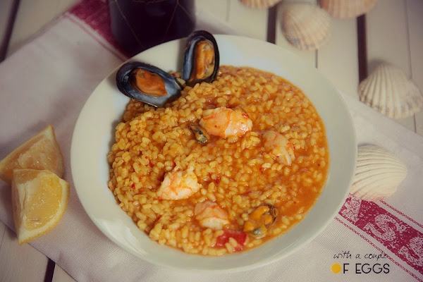 Arroz caldoso con gambones