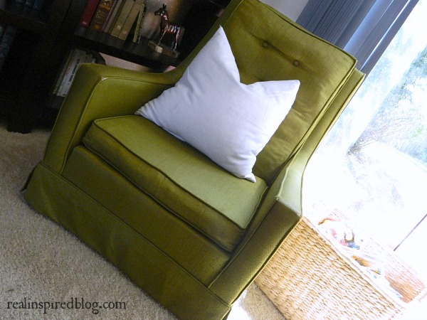 Green Chair White Pillow