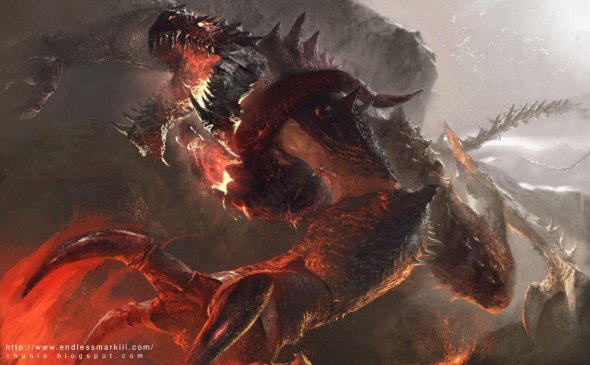 Monstros, criaturas e guerreiros nas ilustrações de fantasia e ficção de Chun Lo Chun Lo artstation deviantart arte ilustrações fantasia ficção científica terror monstros dragões criaturas