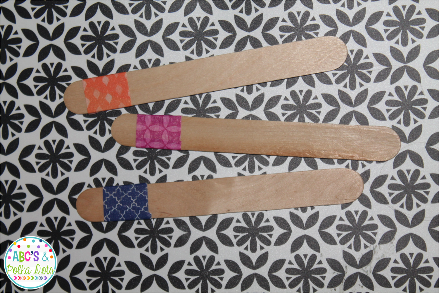 ABC's and Polka Dots Monday Made It Washi Tape Name Sticks
