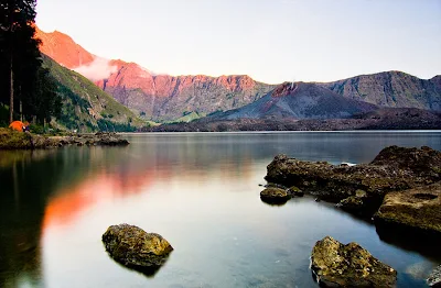 Lake Segara Anak altitude 2000 m of Mount Rinjani