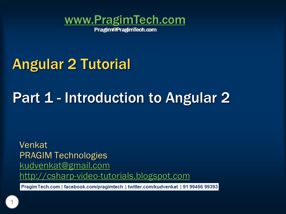 Sql server, .net and c# video tutorial: Introduction to Angular 2
