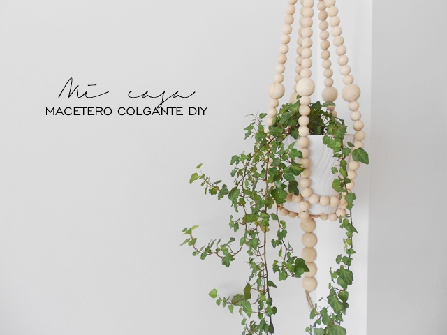 DIY: macetero colgante con bolas de madera