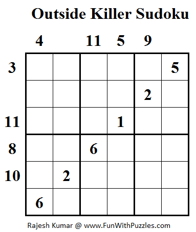 Outside Killer Sudoku (Daily Sudoku League #95) (Mini Sudoku Series #27)