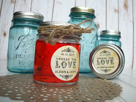 Kraft Paper Love is Sweet wedding favor jam jar canning labels