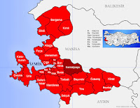 İzmir Kemalpaşa ilçesinin nerede olduğunu gösteren harita