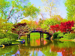 bridge painting bushes lake spring paintings katherine susanna fantasy bridges canvas passion april painted prints yahoo paisajes waters print 26th