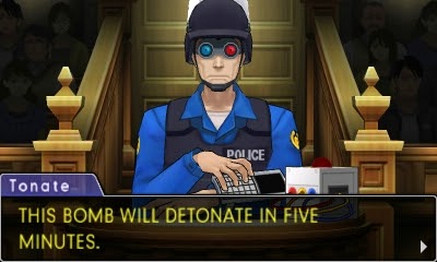 Phoenix Wright Ace Attorney Dual Destinies Ted Tonate this bomb will detonate in five minutes