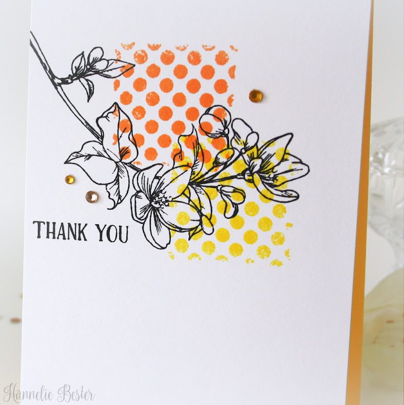 one layer floral card- Mudra craft stamps
