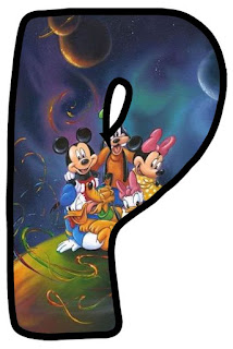 Abecedario con Mickey, Minnie, Pluto, Donald y Daisy.