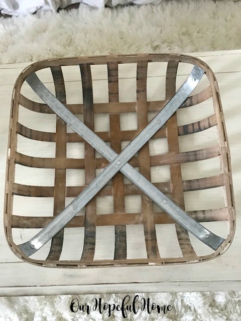 Square tobacco basket galvanized industrial accents