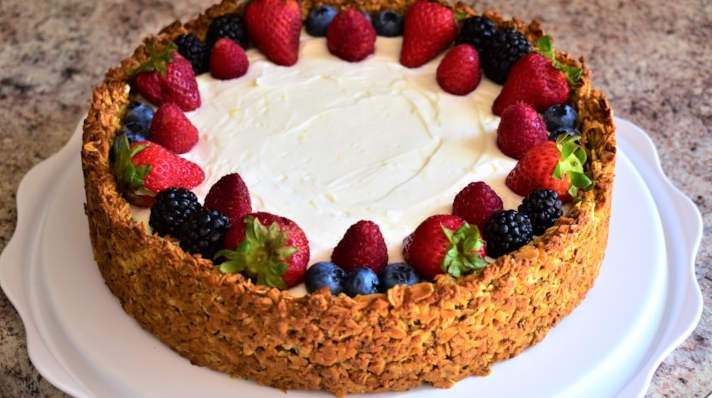 Breakfast Cheesecake with Granola Crust Breakfast Cheesecake with Granola Crust