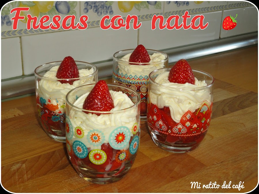 Fresas con nata (crema de leche)