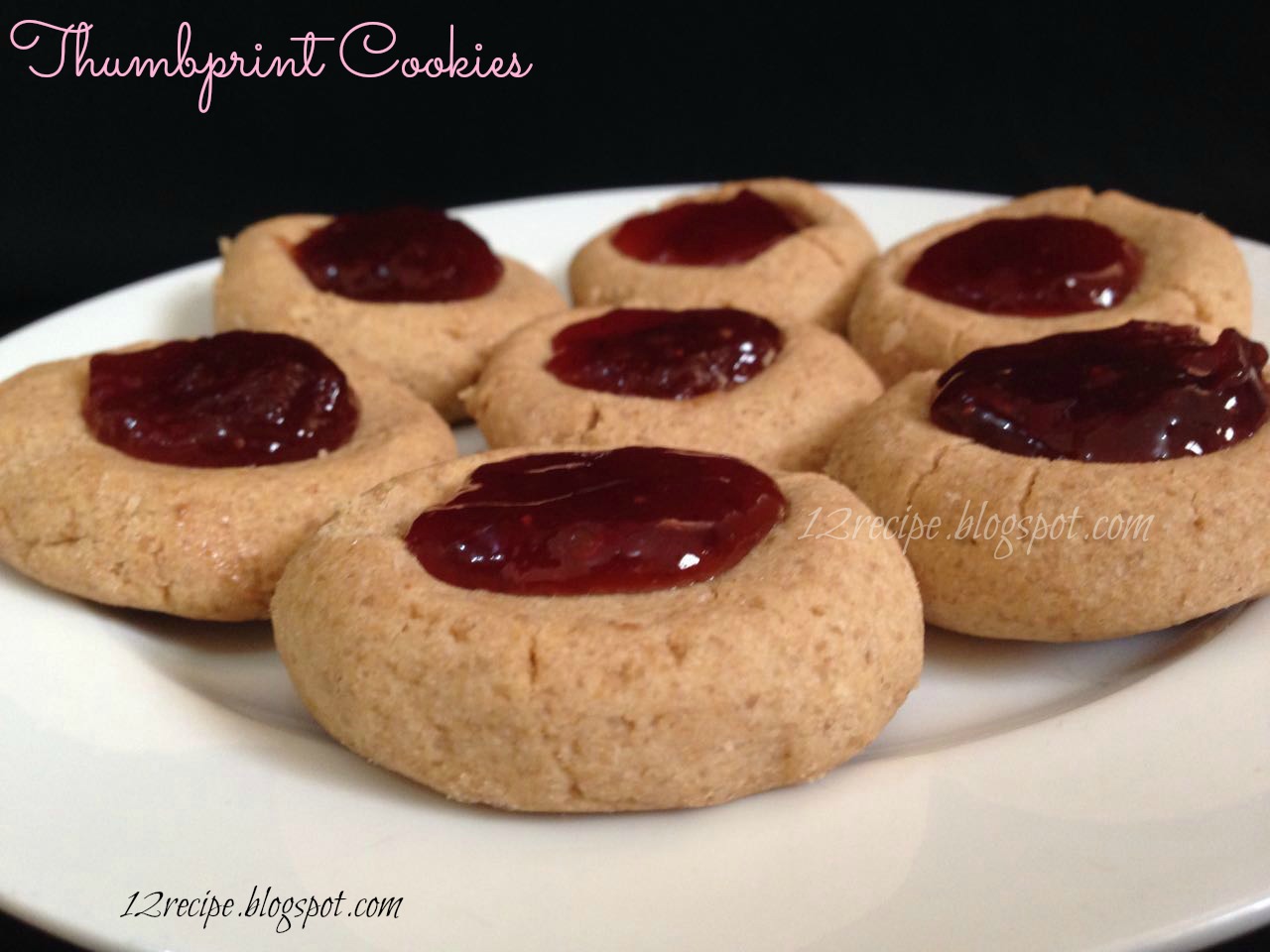 Thumbprint Cookies / Almond Wheat Flour Jam Cookies Recipe Book