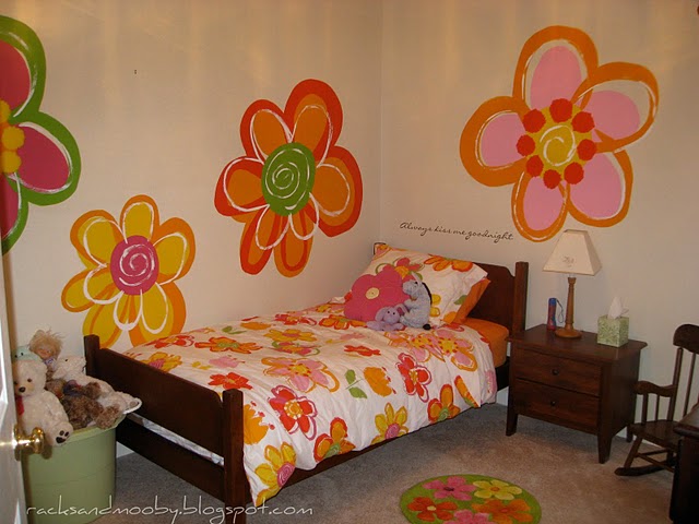 Remodelaholic | Hand Painted Flowers for Little Girls Room