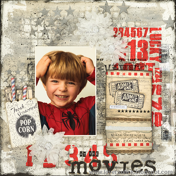 Layers of ink - At The Movies Scrapbooking Layout by Anna-Karin Layers of ink - At The Movies Layout by Anna-Karin with dies by Tammy Tutterow.
