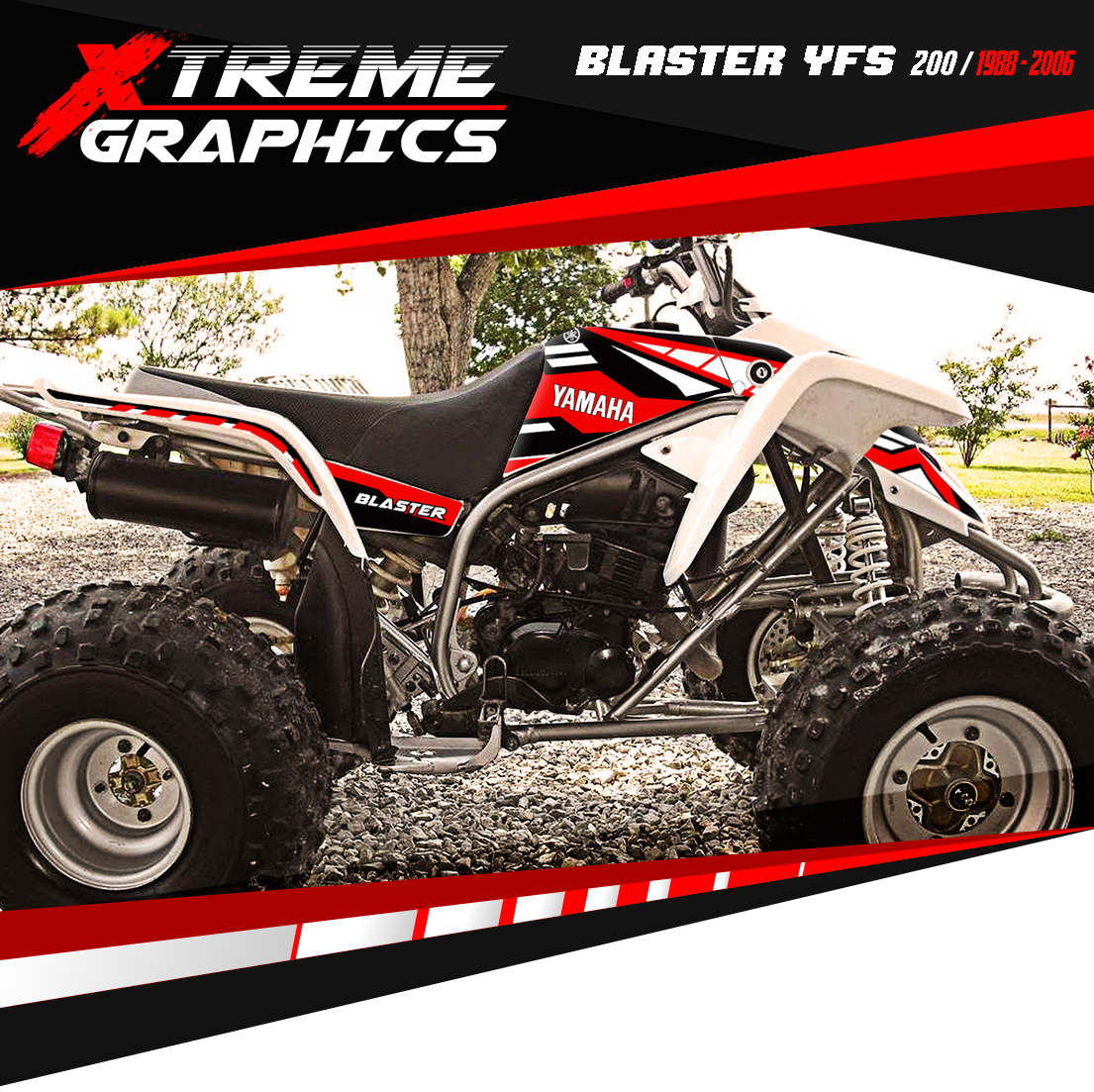 Kit Decals Graphics For Yamaha Blaster 200 YFS 200 stickers 1988 to up