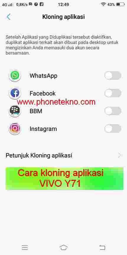 Cara Kloning Aplikasi Vivo Y71 Phone Tekno