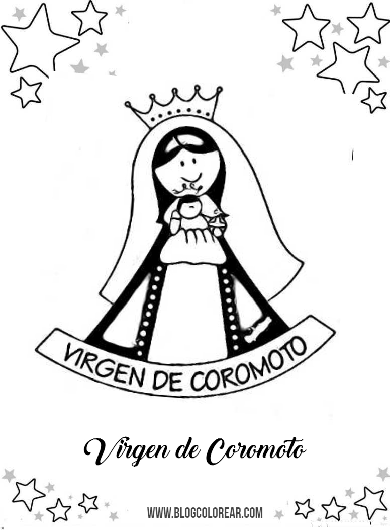 Dibujos colorear Virgen de Coromoto - Colorear dibujos infantiles