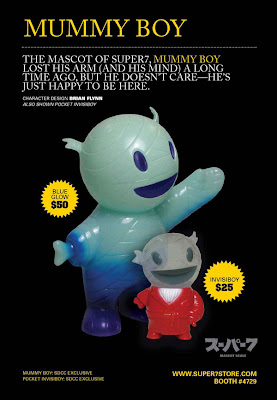 San Diego Comic-Con 2011 Exclusive Glow in the Dark Blue Mummy Boy & Clear Pocket Invisiboy by Super7