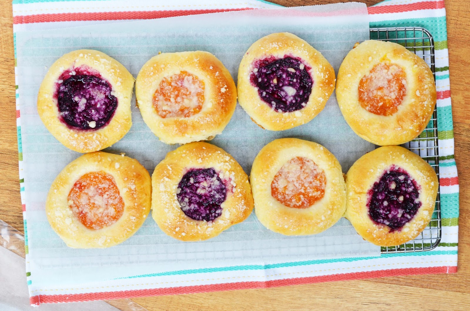 Our Beautiful Mess Czech Kolaches with Blueberry and Nectarine Filling